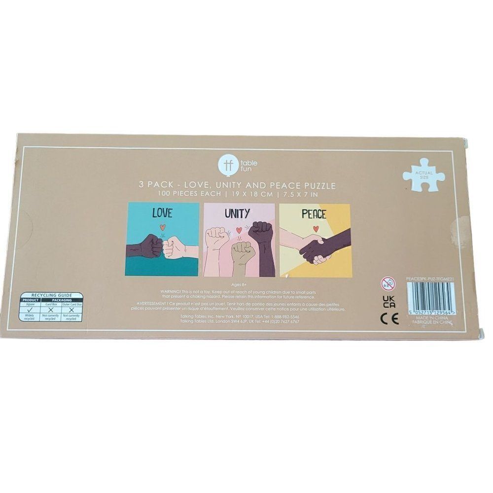 Table Fun Perfectly Puzzling 3 Pack Love, Unity & Peace Puzzles (3x100) - Picture 2 of 4